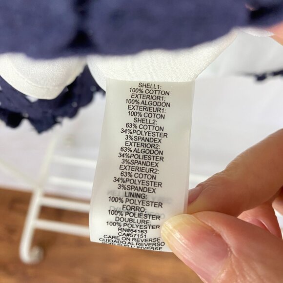 Karl Lagerfeld Paris Navy Circle Lace Pencil Skirt Size 8 - Picture 9 of 12